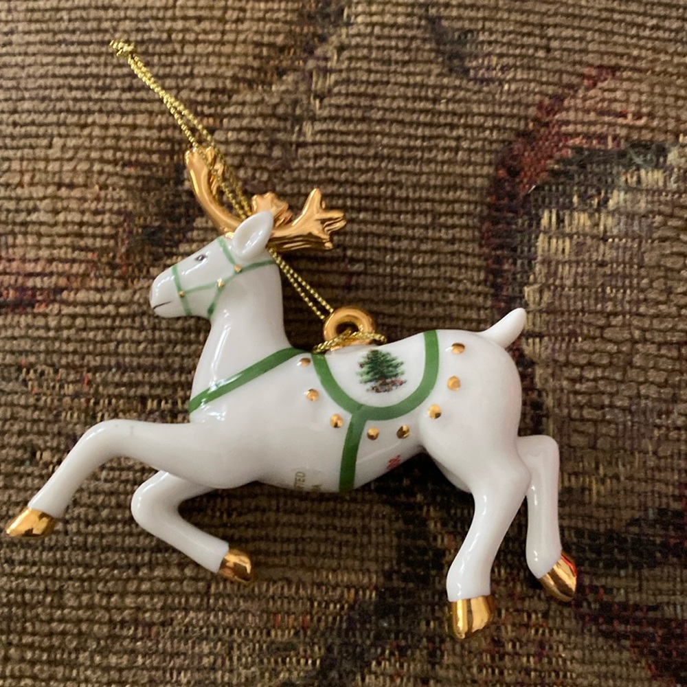 Spode Ceramic Reindeer Christmas Ornament